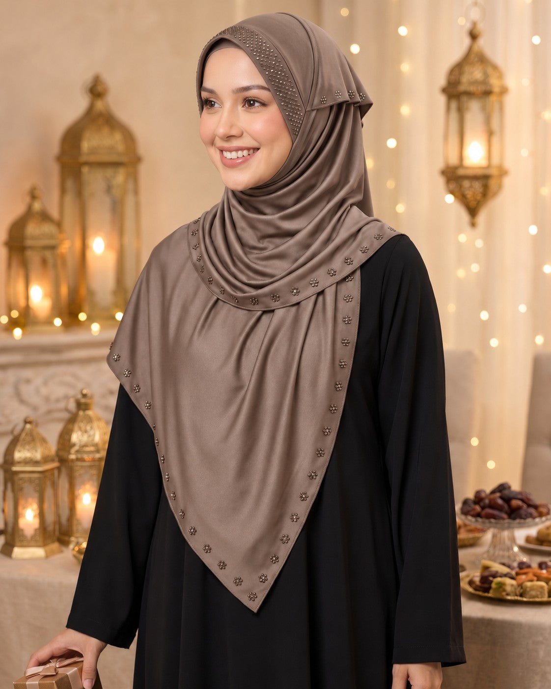 MEHAR Tarana wraparound hijab in Formal Grey - Colour: Formal Grey