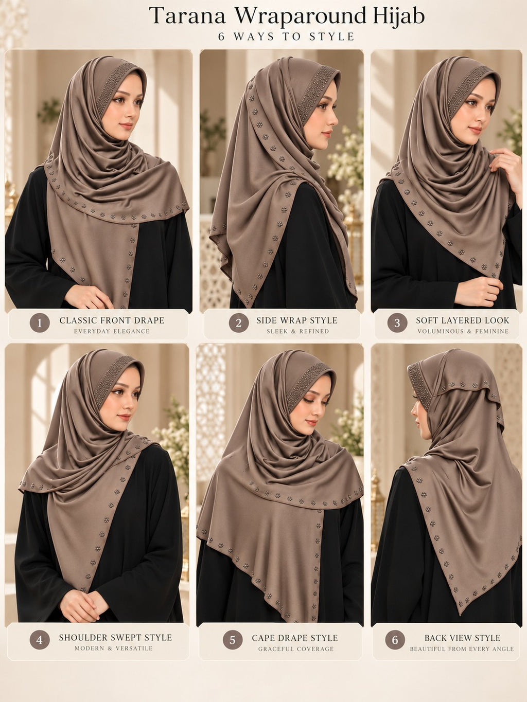 MEHAR Tarana wraparound hijab in Formal Grey - Colour: Formal Grey