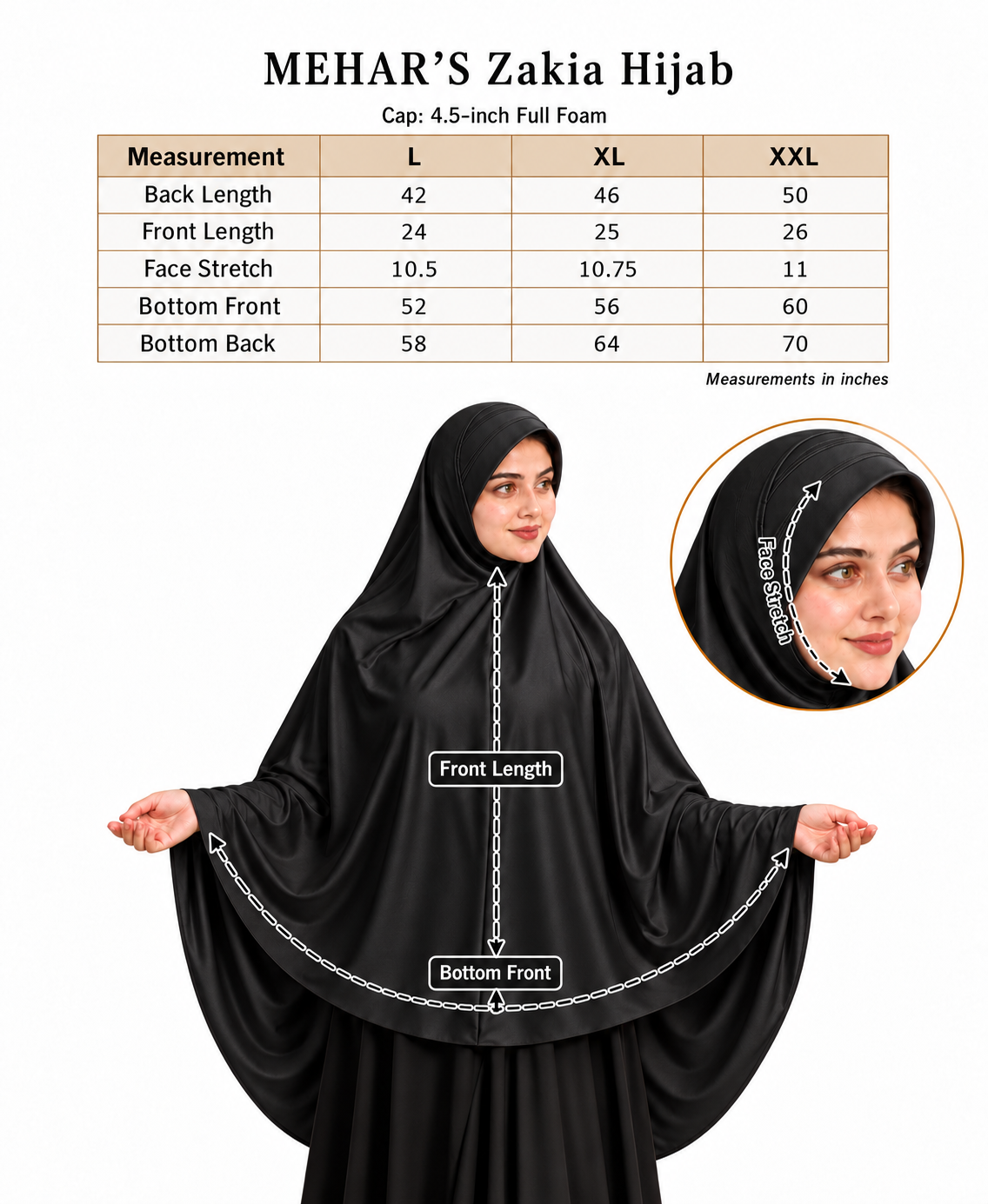 Mehar Zakia Long Hijab for Women | Mehar Signature Fabric | Modest Khimar