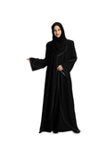 Women's Stylish Designer Aain Abaya Black - Red
