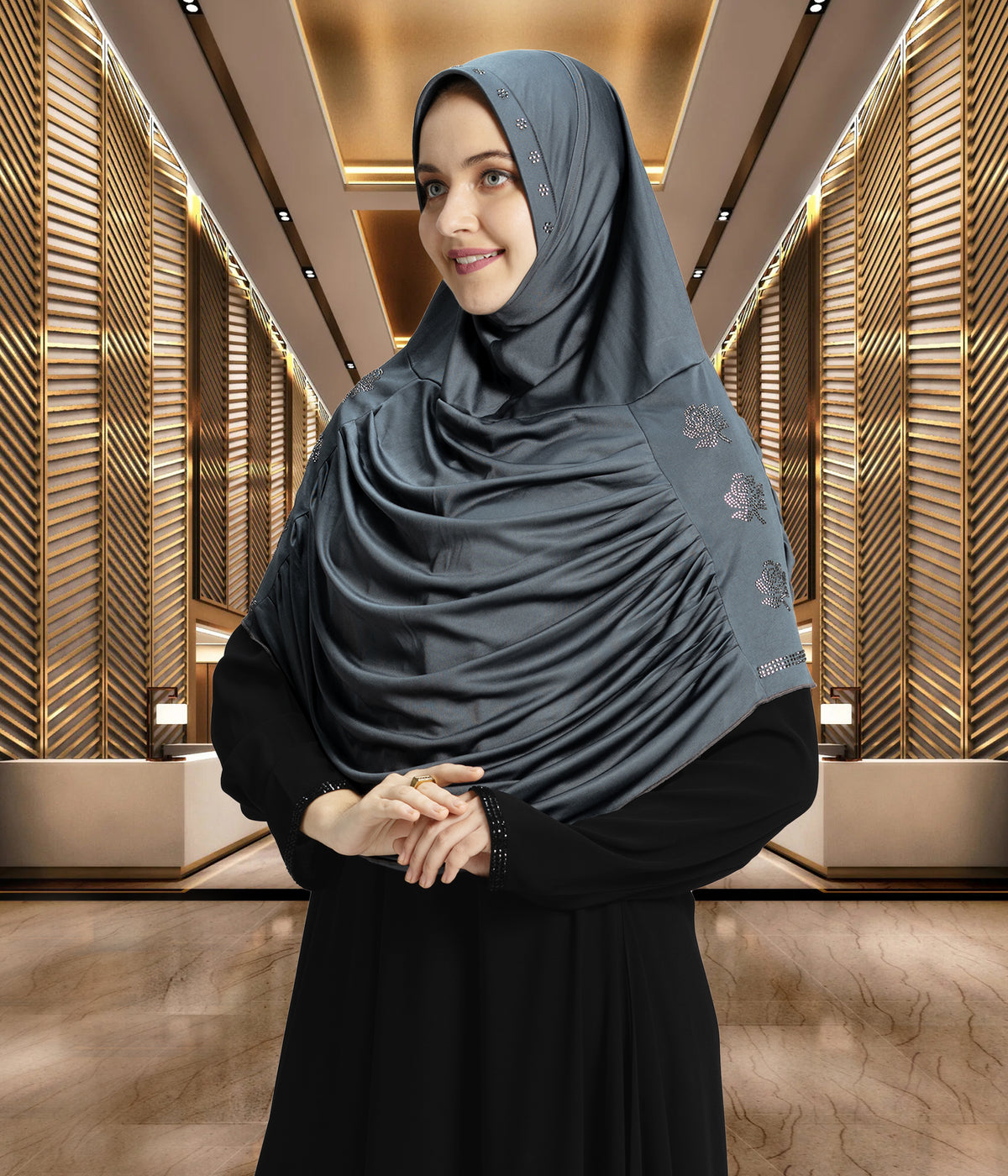 Mehar Hijab Aasimah Hijab in Grey