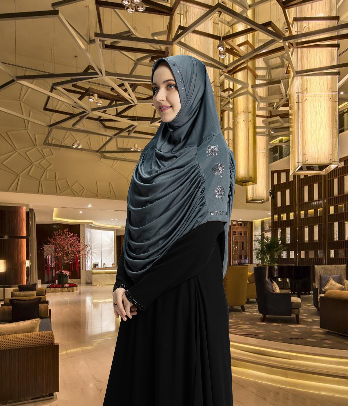 Mehar Hijab Aasimah Hijab in Grey