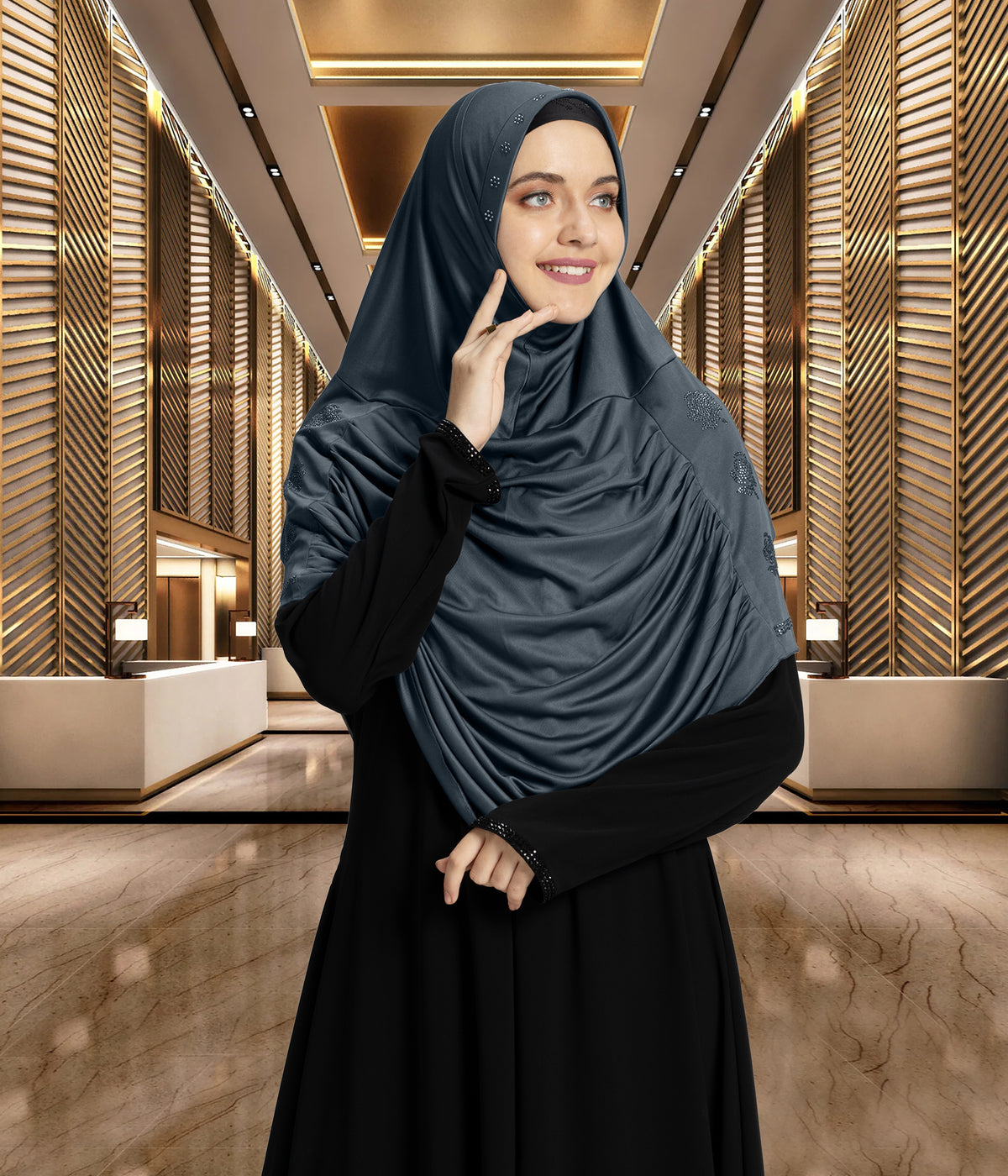 Mehar Hijab Aasimah Hijab in Grey