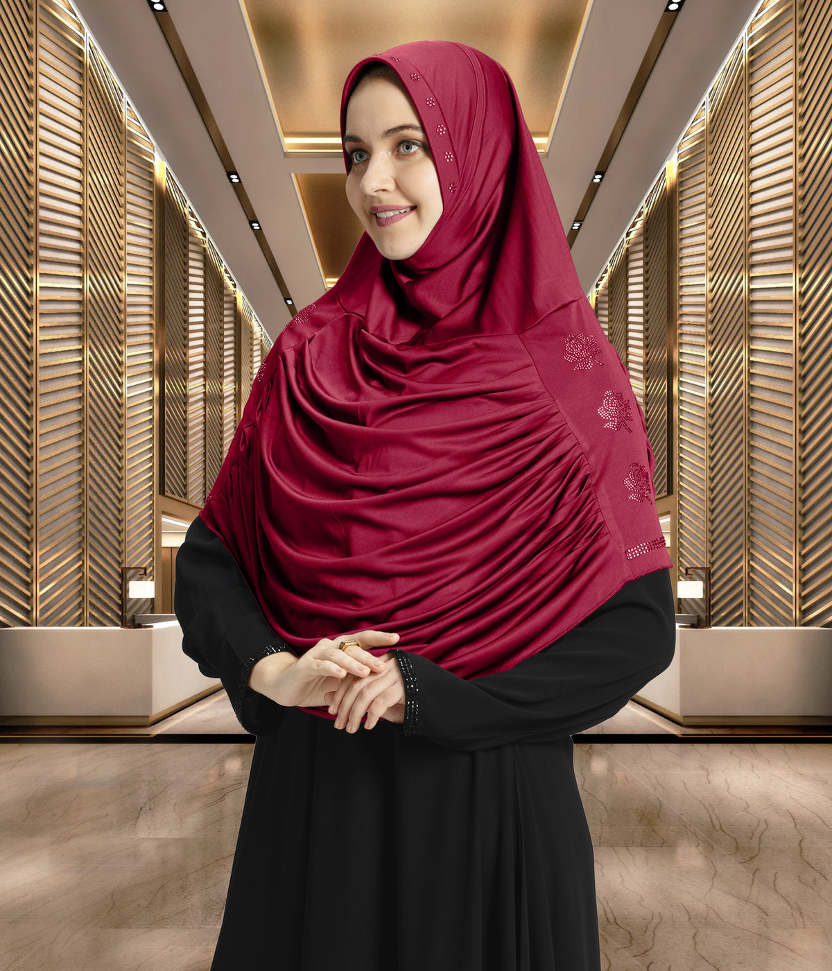 Mehar Hijab Aasimah Hijab in Maroon