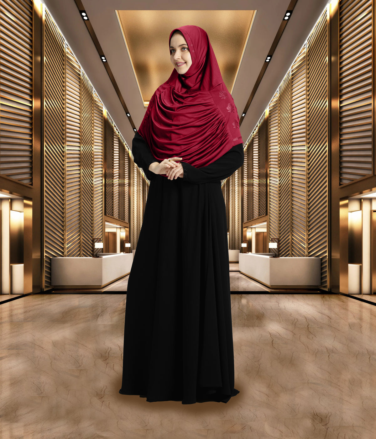 Mehar Hijab Aasimah Hijab in Maroon