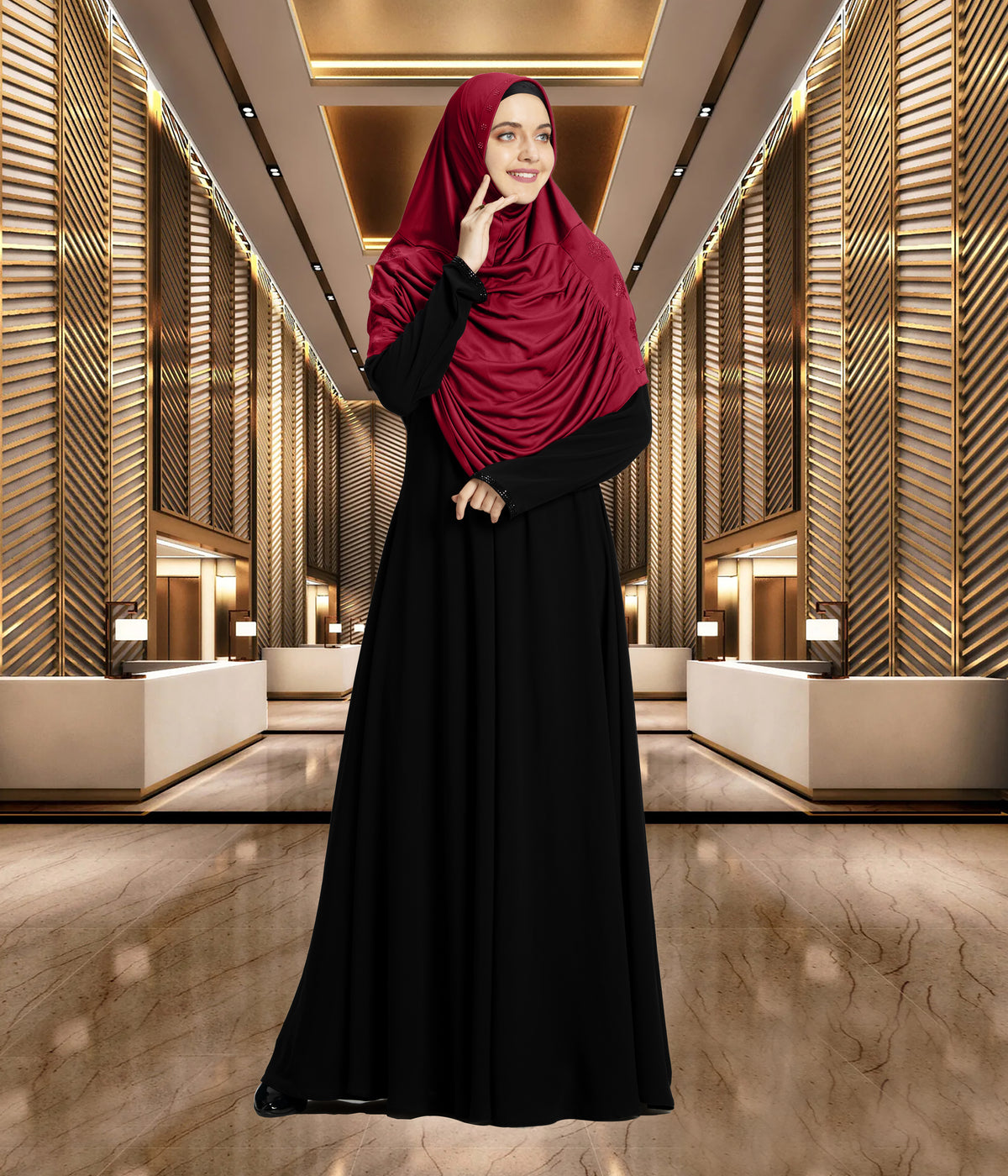 Mehar Hijab Aasimah Hijab in Maroon