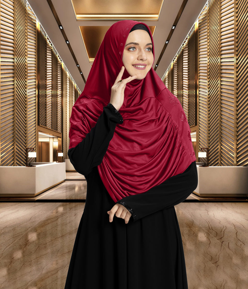 Mehar Hijab Aasimah Hijab in Maroon