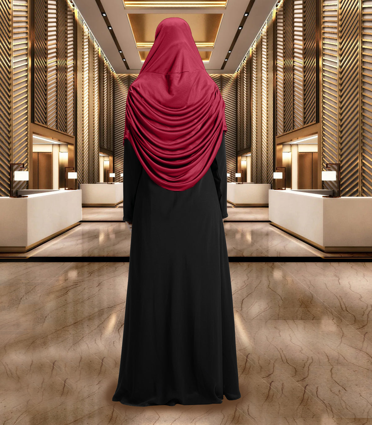 Mehar Hijab Aasimah Hijab in Maroon