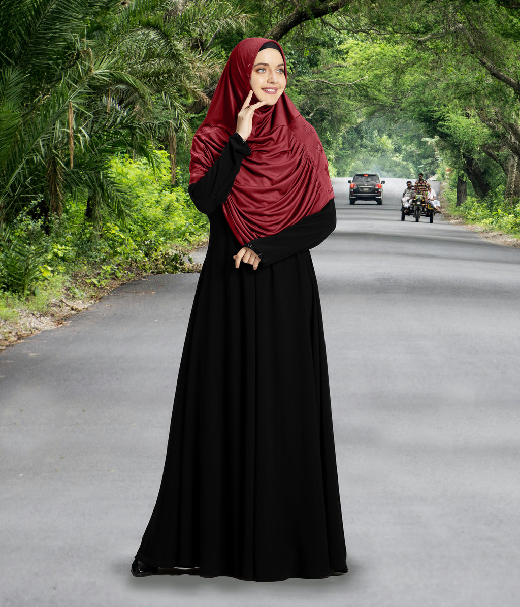 Mehar Hijab Aasimah Hijab in Maroon
