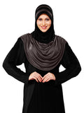 WOMEN'S STYLISH DUAL TONE AFEEFA HIJAB BLACK AND GREY