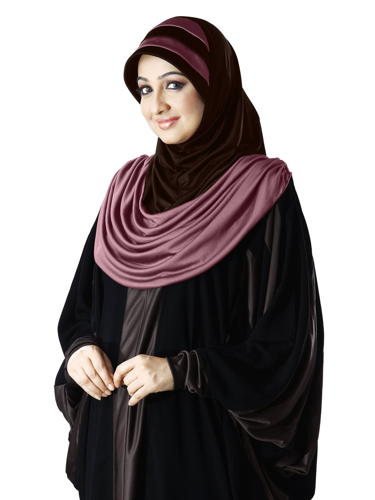 WOMEN'S STYLISH DUAL TONE AFEEFA HIJAB COFFE-COCCO