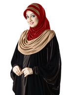 WOMEN'S STYLISH DUAL TONE AFEEFA HIJAB BLACK AND GREY