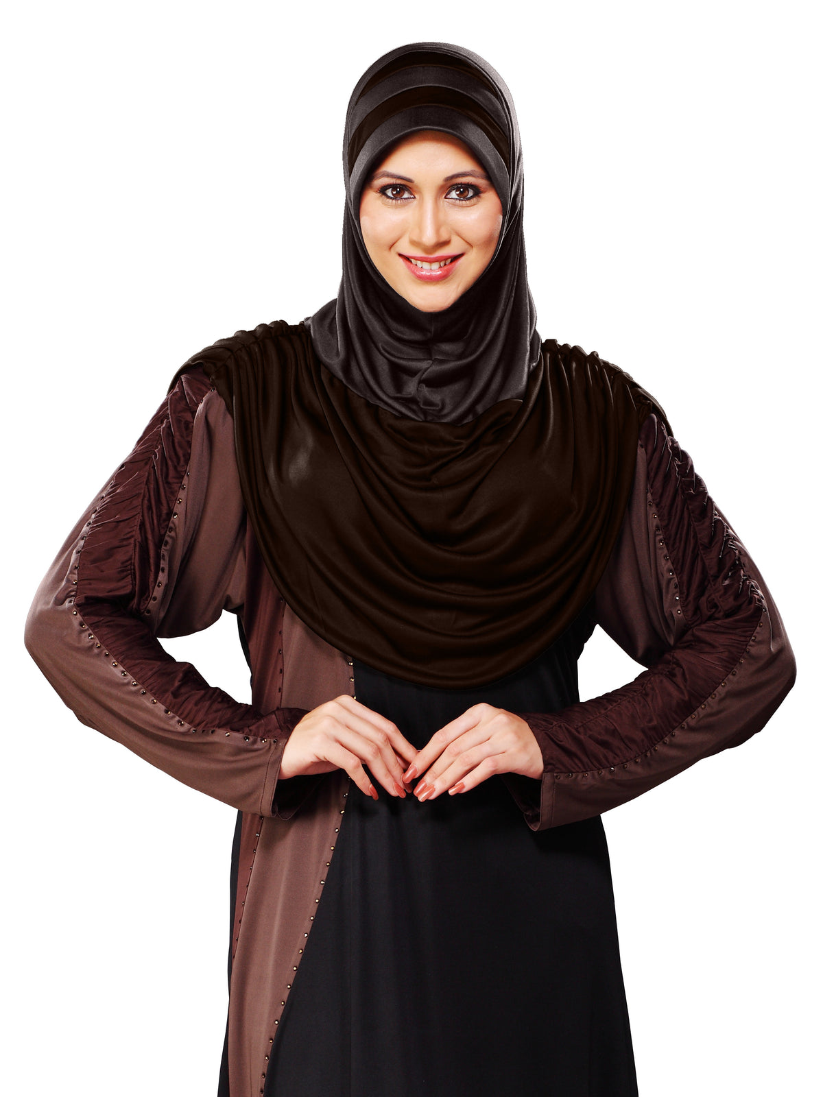 WOMEN'S STYLISH DUAL TONE AFEEFA HIJAB BLACK AND GREY