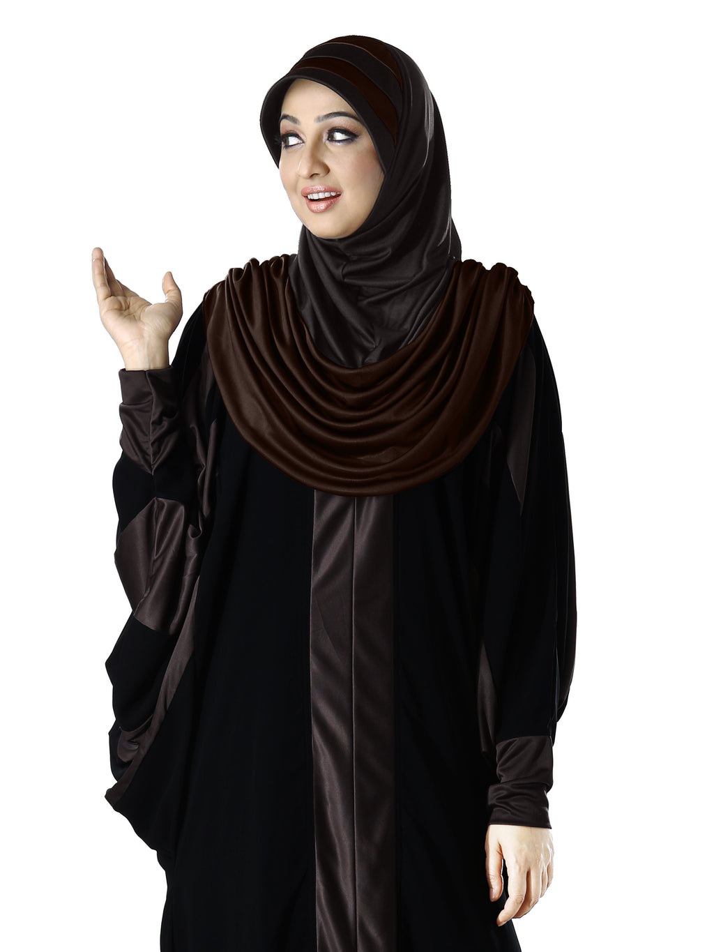 WOMEN'S STYLISH DUAL TONE AFEEFA HIJAB BLACK AND GREY