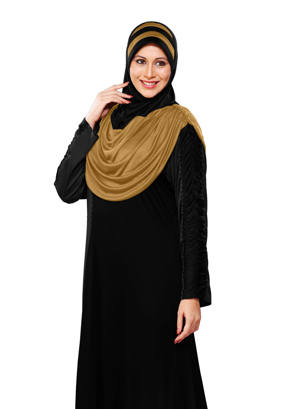 WOMEN'S STYLISH DUAL TONE AFEEFA HIJAB BLACK AND GREY