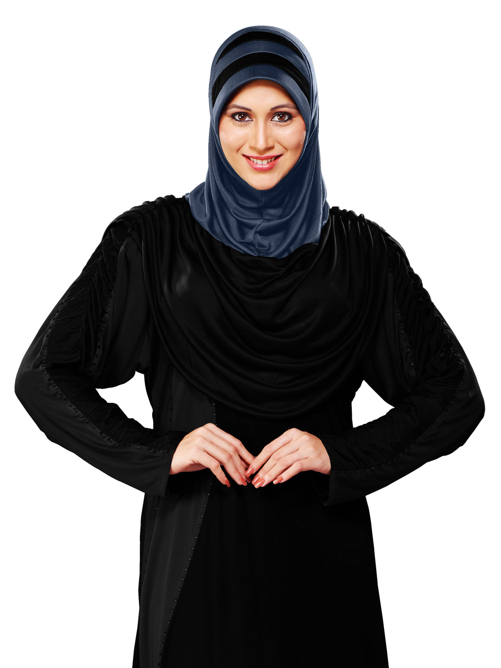 WOMEN'S STYLISH DUAL TONE AFEEFA HIJAB BLACK AND GREY
