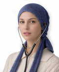 Dr. Ayesha Volume Tail Cap,Stretch Hijab with Stethoscope Ear Hole.Breathable