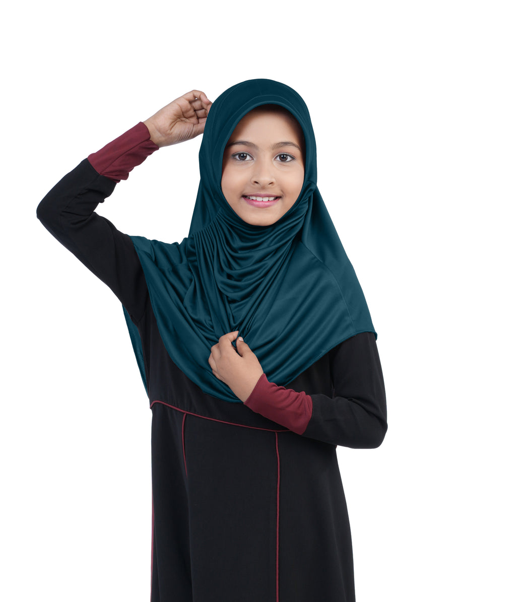 Mehar Diya Hijab for Girls – Premium Black Ready-to-Wear Islamic Hijab |