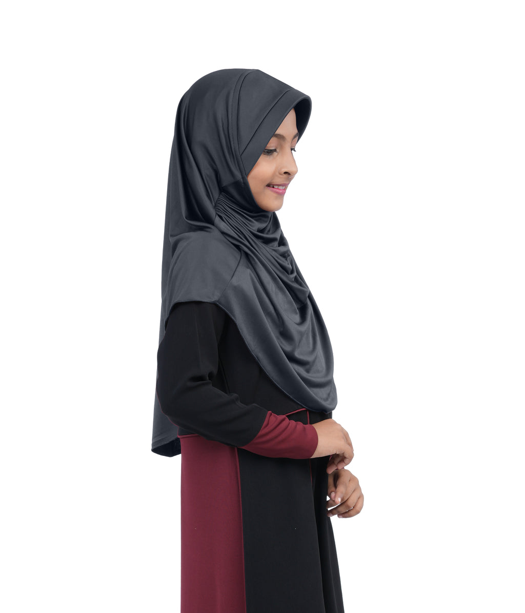 Mehar Diya Hijab for Girls – Premium Black Ready-to-Wear Islamic Hijab |