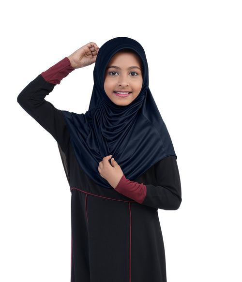 Mehar Diya Hijab for Girls – Premium Black Ready-to-Wear Islamic Hijab |