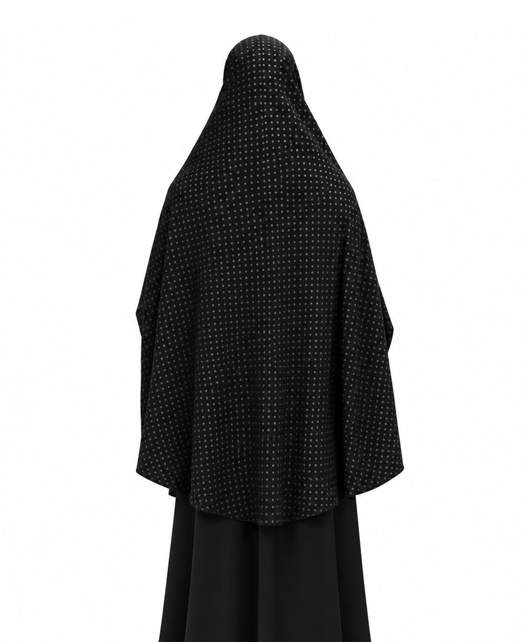 MEHAR Fathima Salafi Printed Hijab for Women – Black Dotted Full Coverage Modest Hijab