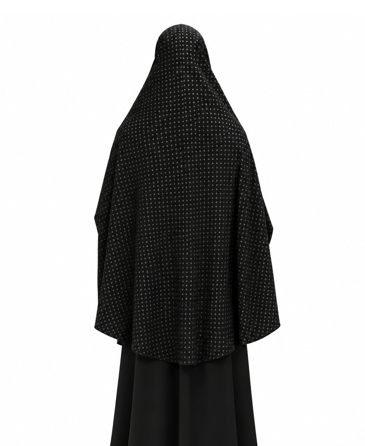 MEHAR Fathima Salafi Printed Hijab for Women – Black Dotted Full Coverage Modest Hijab