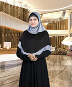 Mehar Dual-Tone Layered Elegance-Coverage-Comfort Razia Hijab