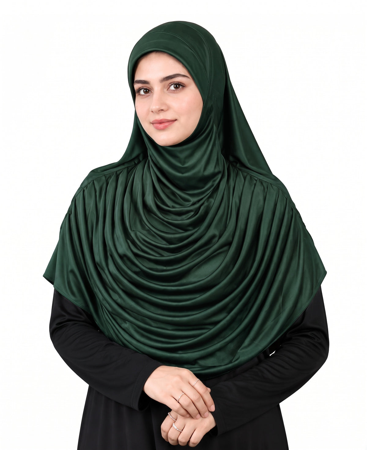 MEHAR HIJAB Faeezah ready-to-wear hijab in Bottle Green