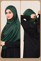 MEHAR HIJAB Faeezah ready-to-wear hijab in Bottle Green