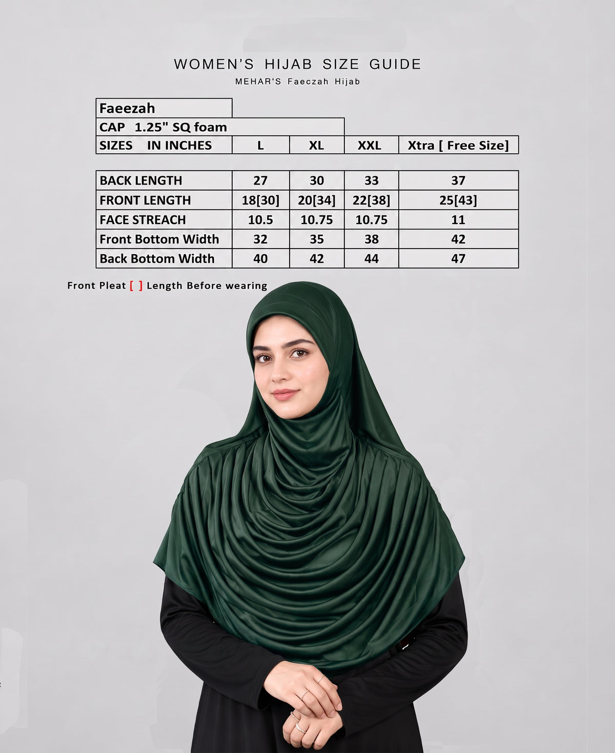 MEHAR HIJAB Faeezah ready-to-wear hijab in Bottle Green