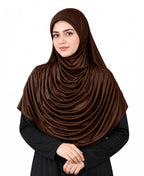 MEHAR HIJAB Faeezah Hijab in Chocolate - front view
