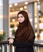 MEHAR HIJAB Faeezah Hijab in Chocolate - worn outdoors