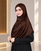 MEHAR HIJAB Faeezah Hijab in Chocolate - full length