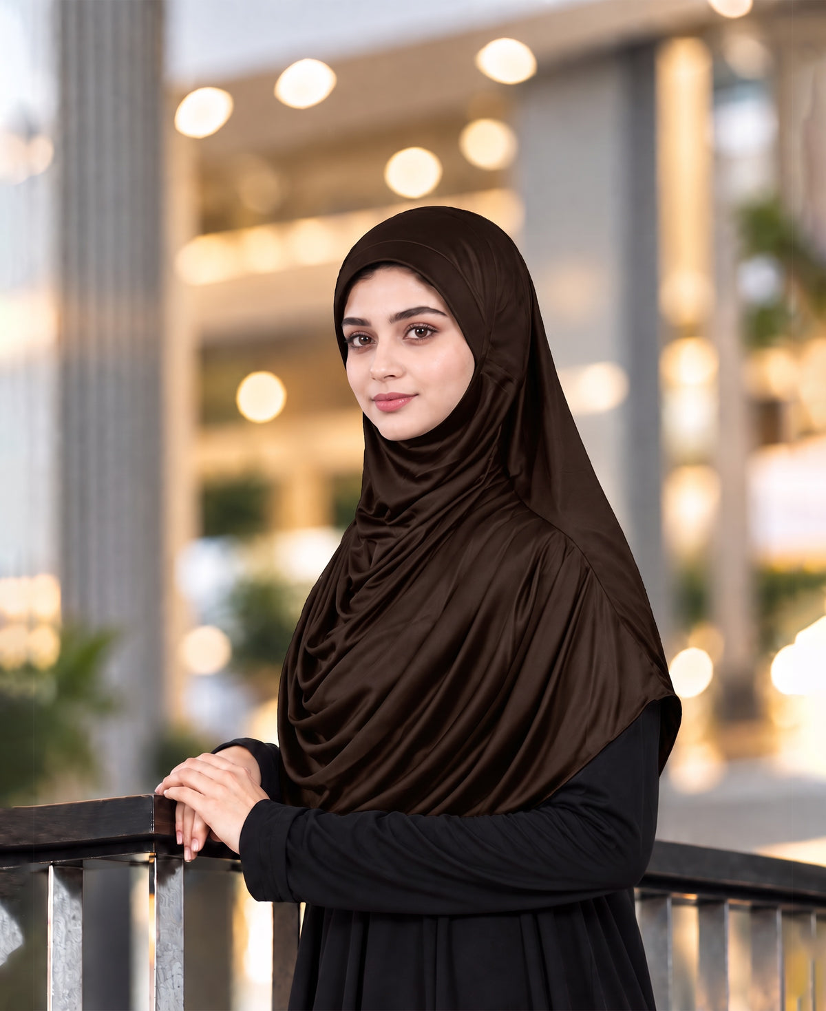 MEHAR HIJAB Faeezah Hijab in Cocco - worn outdoors