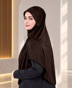 MEHAR HIJAB Faeezah Hijab in Cocco - side profile showing the drape