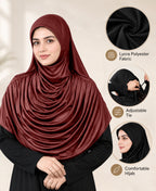 MEHAR Faeezah Hijab New & Improved for Women - Black / Dark Maroon / Maroon / Wine / Wild Berry