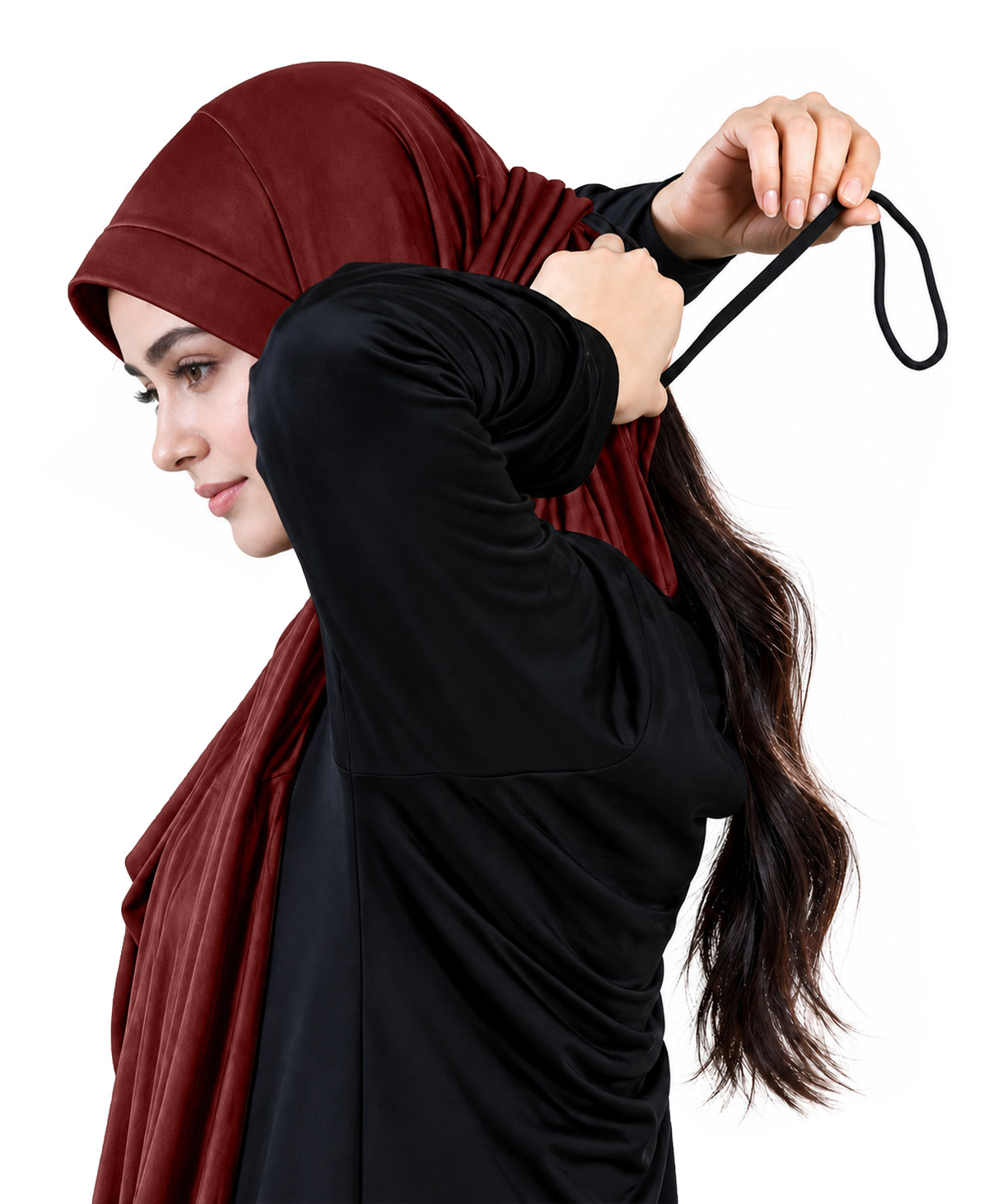 MEHAR Faeezah Hijab New & Improved for Women - Black / Dark Maroon / Maroon / Wine / Wild Berry