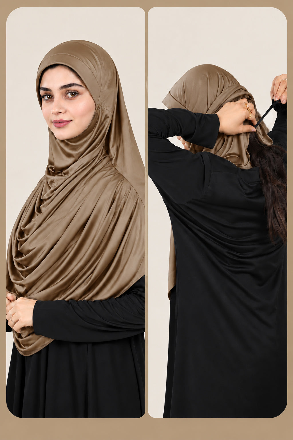 MEHAR HIJAB Faeezah Hijab New & Improved for Women - Chocolate / Dark Wheat / Cocco / Wheat / Oyster Grey