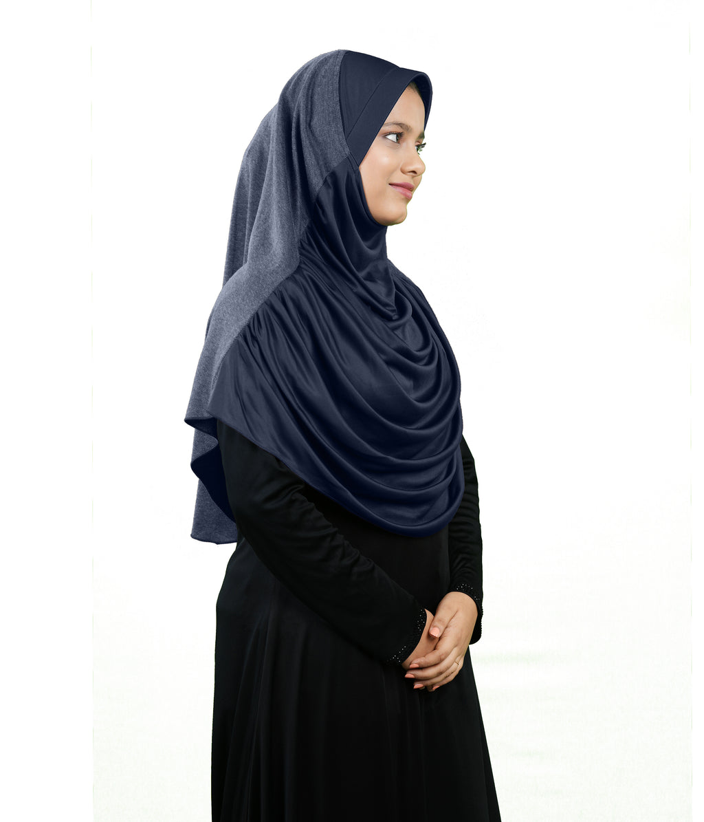 Mehar Faeezah DD Hijab – Dual-Drape Two-Tone Layered Hijab for Modest