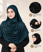 MEHAR HIJAB Faeezah ready-to-wear hijab in Deep Teal