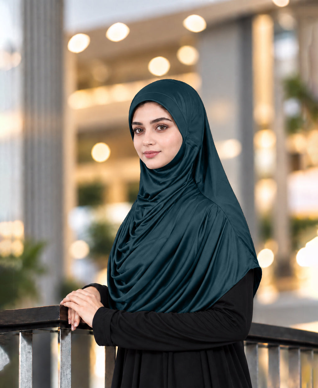 MEHAR HIJAB Faeezah ready-to-wear hijab in Deep Teal