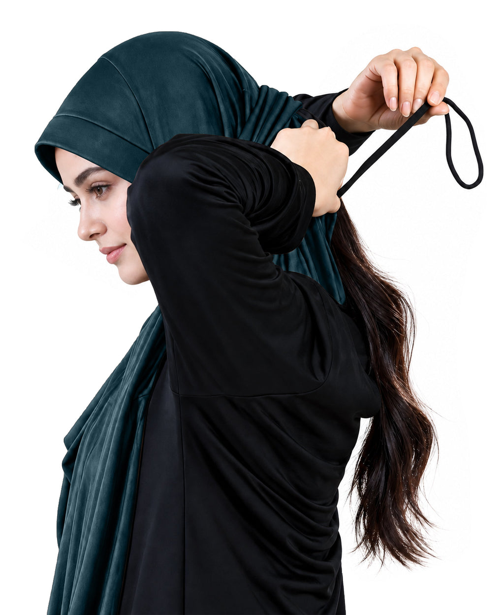 MEHAR HIJAB Faeezah ready-to-wear hijab in Deep Teal