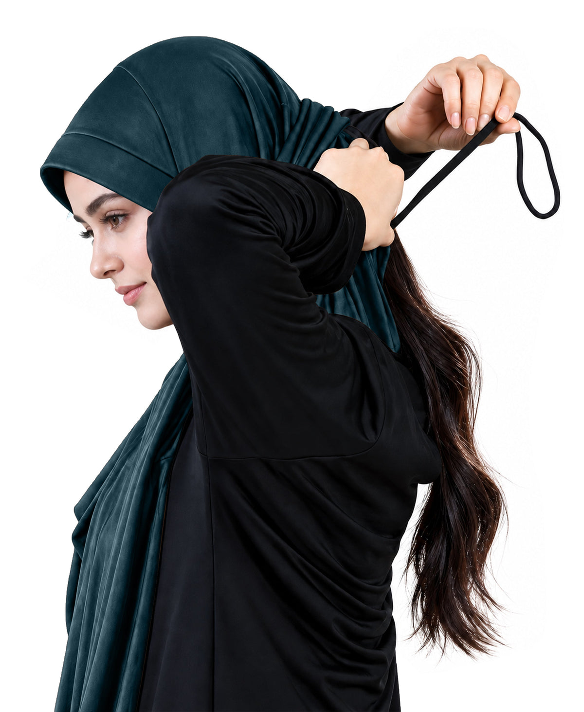 MEHAR HIJAB Faeezah ready-to-wear hijab in Deep Teal