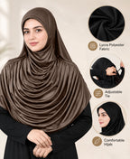 MEHAR HIJAB Faeezah ready-to-wear hijab in Formal Grey