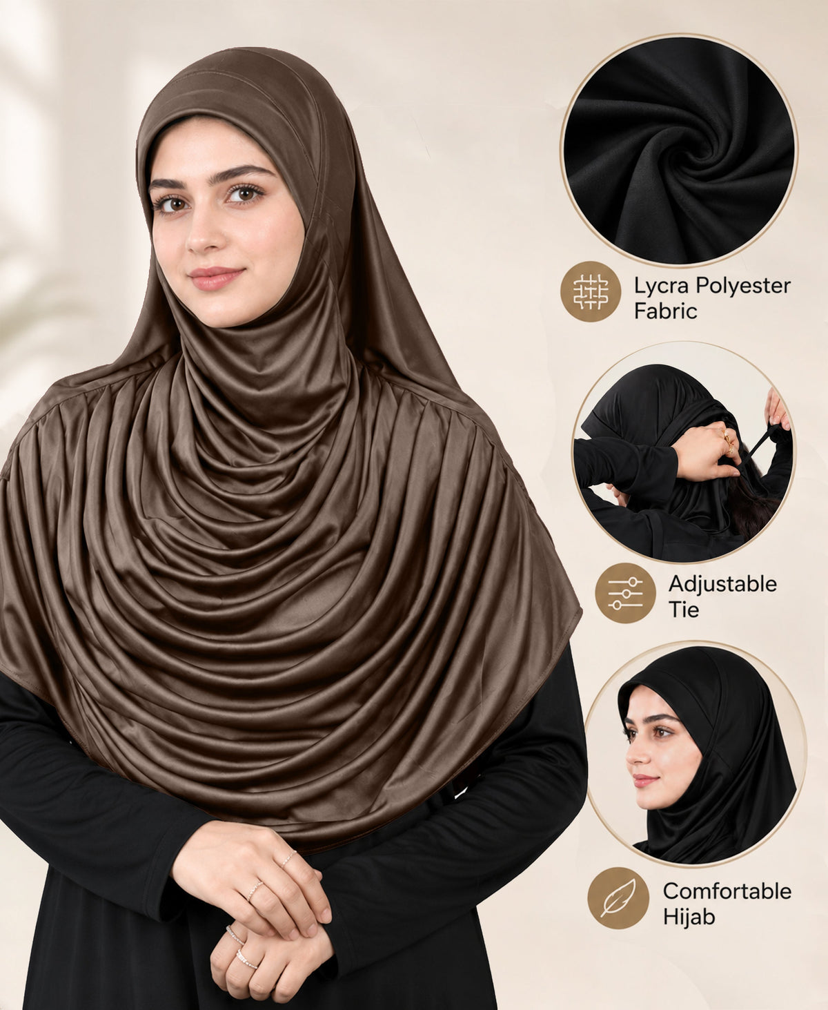 MEHAR HIJAB Faeezah ready-to-wear hijab in Formal Grey
