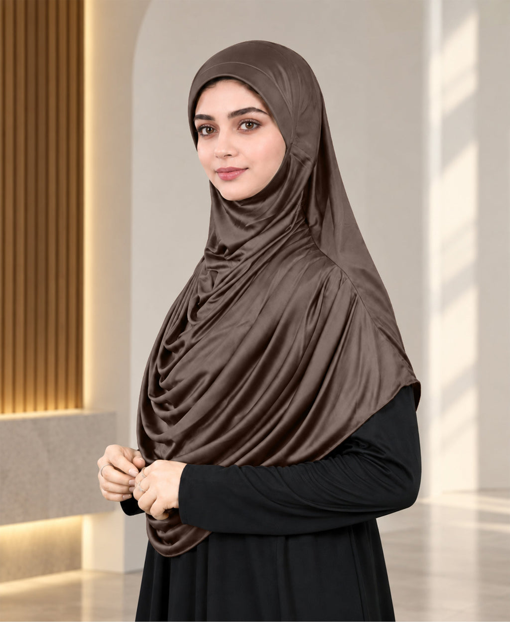 MEHAR HIJAB Faeezah ready-to-wear hijab in Formal Grey