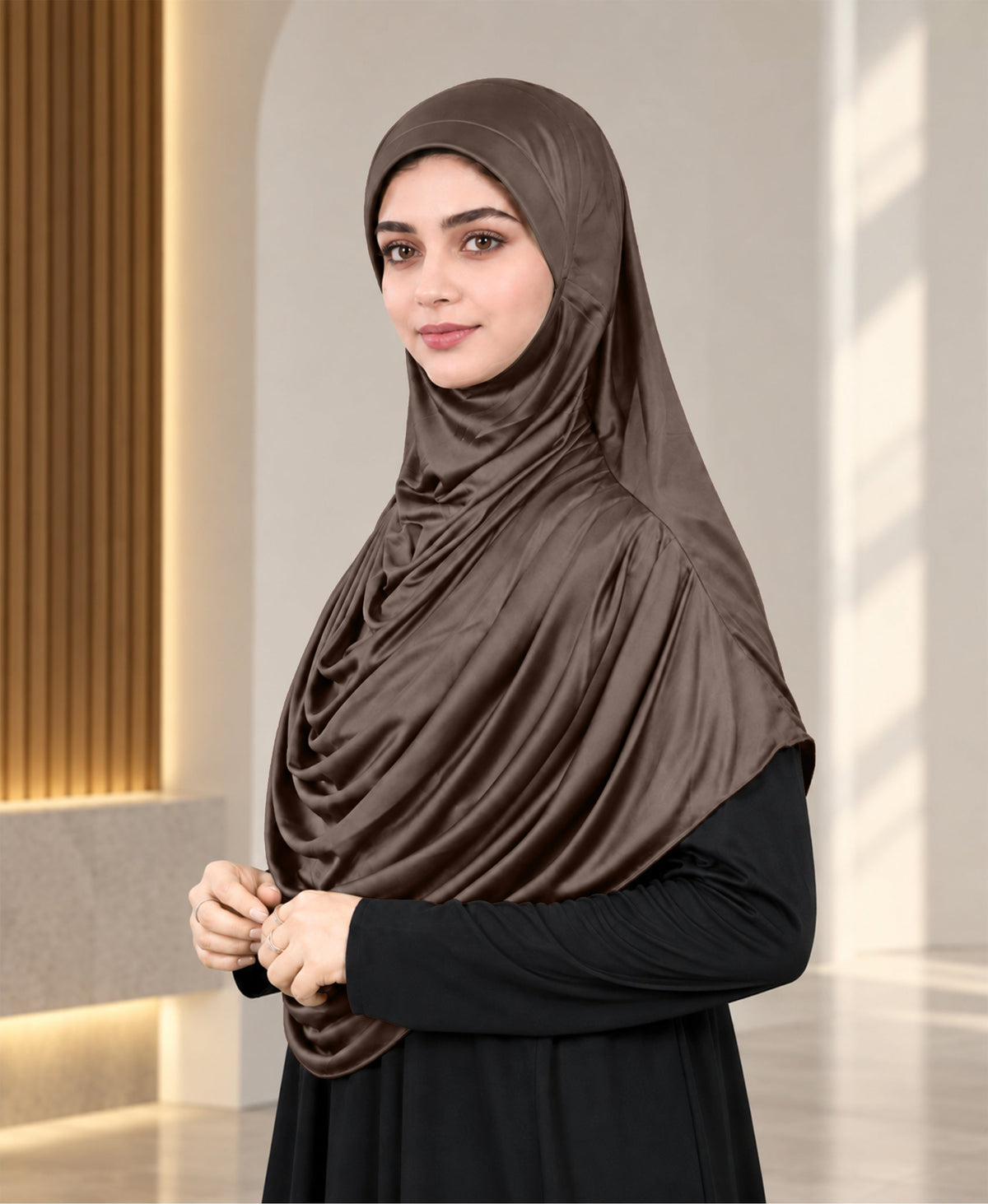MEHAR HIJAB Faeezah ready-to-wear hijab in Formal Grey