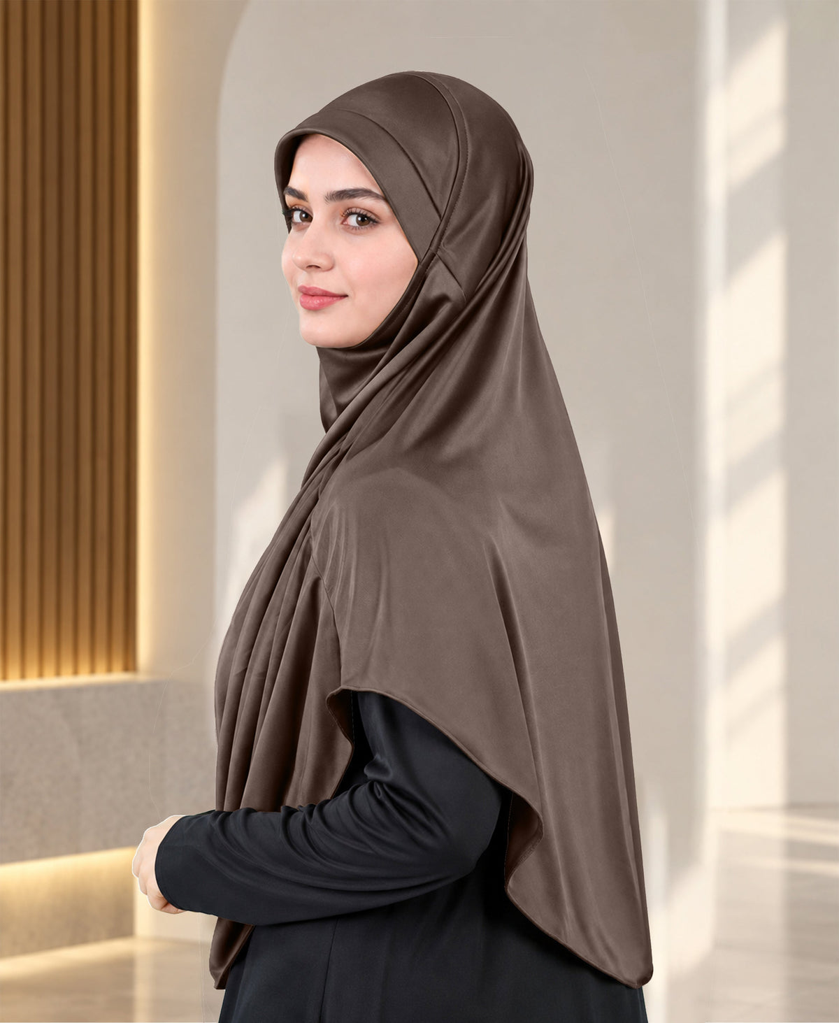 MEHAR HIJAB Faeezah ready-to-wear hijab in Formal Grey
