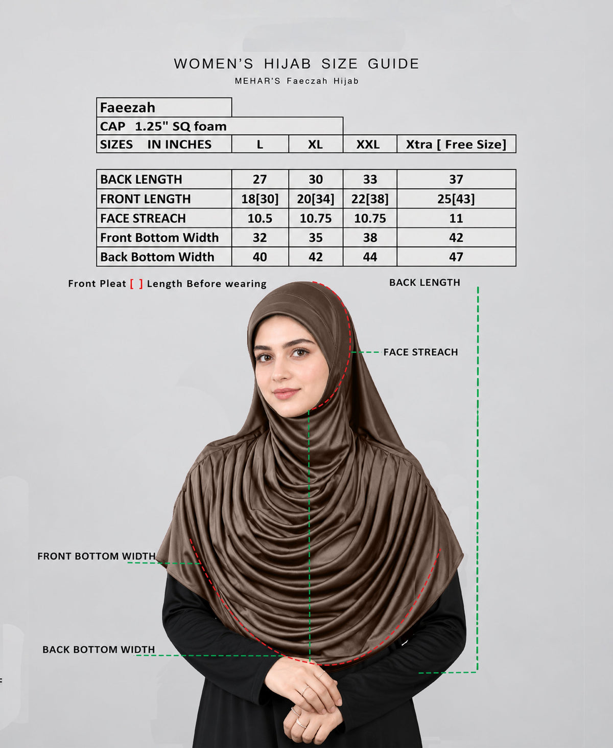 MEHAR HIJAB Faeezah ready-to-wear hijab in Formal Grey