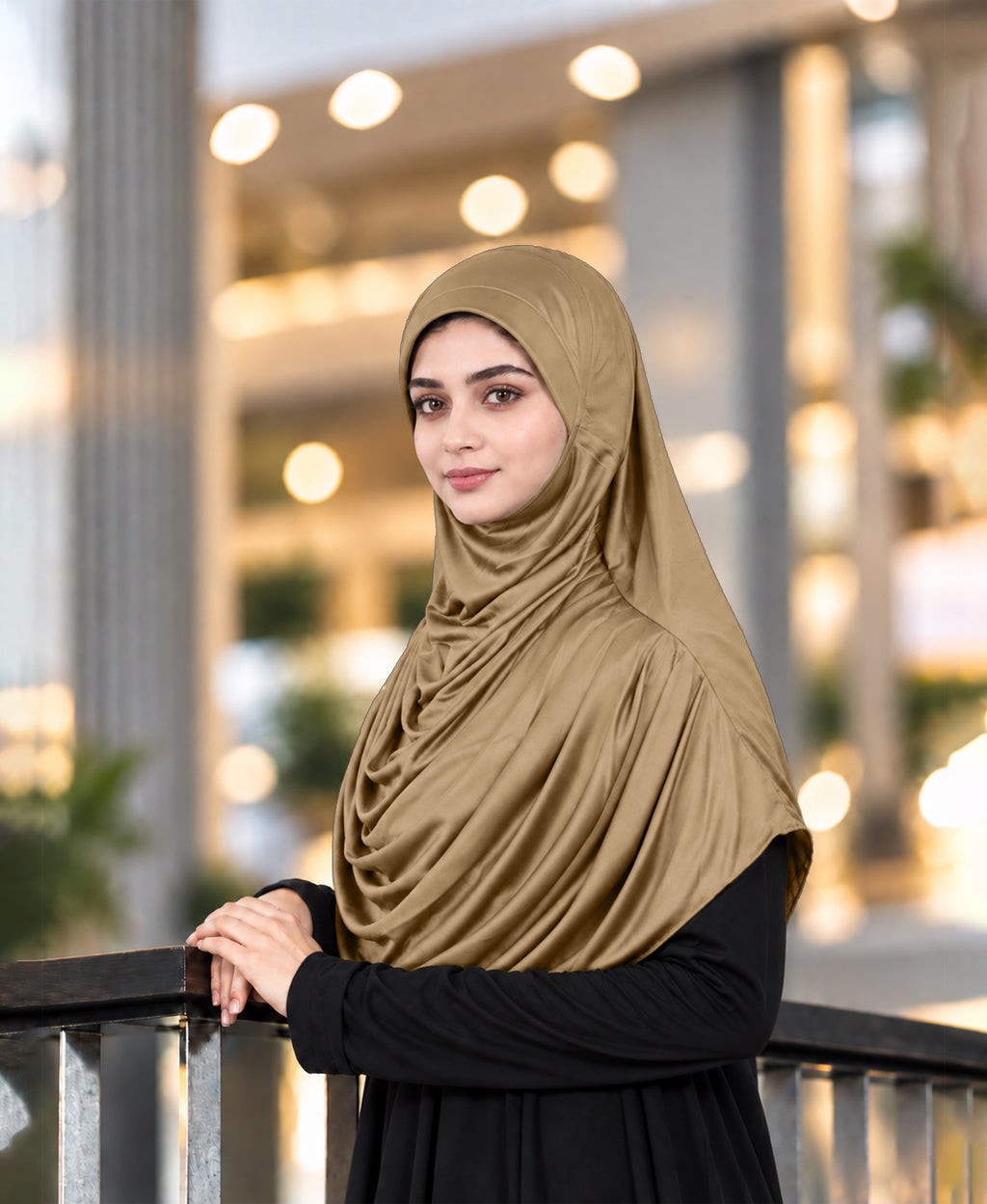 MEHAR Faeezah Hijab New & Improved for Women - Gold / Mauve / Olive / Deep Teal / Bottle Green